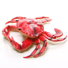 仿真海底生物塑胶大闸蟹 螃蟹模型玩具软胶龙虾 鳄鱼公仔道具波士顿澳洲大龙虾模型摆件 螃蟹21*18cm
