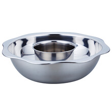 美仕威（mei shi wei） 汤锅电磁炉专用鸳鸯火锅 锅具家用不锈钢盆八角锅 子母锅 特厚30cm子母锅(配汤漏勺夹)