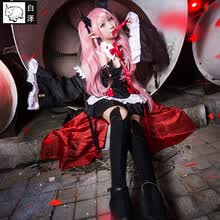 白泽克鲁鲁采佩西COS服装女全套终结的炽天使周边动漫cosplay女仆装吸血鬼女王衣服 克鲁鲁COS服装七件套+假发（送精灵耳朵 发网） L码