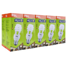 佛山照明（FSL）T3节能灯泡螺旋型标准E27大口11W白光 10支装（量大定制）