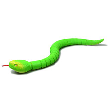 儿童玩具 仿真电动遥控蛇 整盅整人红外线遥控响尾蛇 可充电玩具模型 搞怪吓人玩具派对用品 绿色遥控蛇