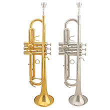 爵士朗学生小号 JZTR-300管乐器黄铜 漆金降B 新款白银色