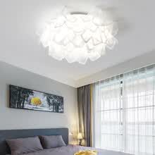 灯强 北欧卧室吸顶灯温馨浪漫led个性创意艺术餐厅灯简约现代风格房间主卧室灯具 白色-直径50cm-吸吊两用-无极调光+遥控