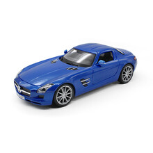 美驰图1:18奔驰车模SLS AMG GT 鸥翼门合金车模 高仿真金属跑车合金汽车模型 新款金属蓝色