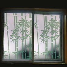 迪茵 自粘磨砂玻璃膜窗户贴膜玻璃贴纸透光不透明浴室卫生间办公室 绿竹 宽60厘米长为2米的价格