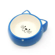 宠物狗碗狗盆猫碗陶瓷宠物碗狗狗用品食盆饭盆水盆陶瓷碗多省猫狗通用 蓝色猫耳 猫狗通用