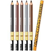 火烈鸟眉笔防水防汗 不易掉色 双头眉笔带眉刷 眉笔铅笔式可削 眉毛笔防水黑色 5#深棕色