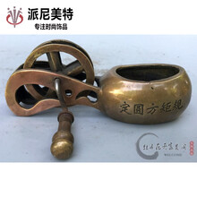 古玩杂件纯铜墨斗划线墨盒老式木匠仿古董墨斗盒墨仓线轮七夕情人节礼物