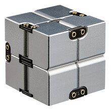 七夕情人节创意魔方美国infinity cube减压解压玩具无限魔方发泄方块益智无线变形口袋魔方骰 经典款【银色】-无限魔方