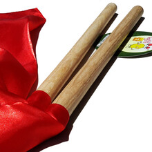 幸福豆 水曲柳鼓棒大鼓锤红绸鼓棒小鼓锤堂鼓棒威风鼓槌战鼓锤大鼓棒 直径2cm 配加厚红绸 长35cm(直径2cm)配加厚红绸 1对装2只