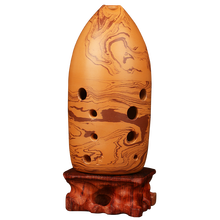 永田 七星埙 十孔双腔笔筒岩纹 学生初学者埙 入门 练习专业 演奏埙 民族乐器 D调(低沉厚重)