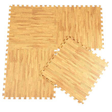 明德儿童泡沫拼接地垫婴儿泡沫地板垫家用卧室客厅铺地防摔花草田园风覆膜碎花圆点宝宝爬行垫爬行垫子 浅色木纹(送边条) 30*30*1cm(1片)