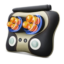 迪夫人（DIFUREN）颈部按摩枕按摩器 腰背按摩器 颈椎肩部 腰部 背部按摩 揉捏叩击两用按摩器