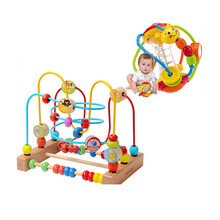 儿童串珠绕珠1-2周岁宝宝玩具6-12个月宝宝多彩亲子陪伴早教玩具 圆环动物+健儿球