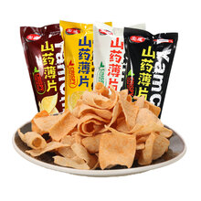 宏途山药薄片薄脆休闲零食脆薯片山药片办公膨化小吃90g*4袋 四种口味各一