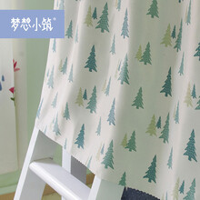 梦想小筑 大学生宿舍床帘上铺下铺寝室遮光床帘床围挡布女生小清新小森林床帘子遮光帘 【小森林】床帘3片+顶1片+压脚伸缩支架 高度1.2m