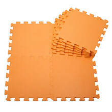 明德儿童泡沫地垫 婴儿爬爬垫宝宝爬行垫 拼接垫子 数字字母交通动物水果拼图垫 橙色小素面1片价( 送边条)(9片为一包) 31.5*31.5*1cm