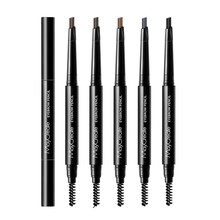 健美创研 【第2支1元】巧遇眉笔防水防汗不易晕染带眉刷一字眉棕色女男彩妆 双头眉笔 经典款01#黑色