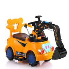 儿童电动挖掘机可坐可骑大号男孩宝宝玩具车工程车钩机挖机挖土机 大号6岁电动滑行两用黄色无赠品 15天退换+赠运费险