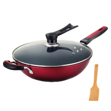 康怡乐不粘锅炒锅铁锅家用电磁炉燃气灶通用炒菜锅 纳米钻石炒锅32cm（燃气炉款）带盖