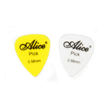 Alice爱丽丝民谣吉他拨片 尤克里里电吉他匹克 木吉它弹唱 扫弦通用PICK 0.58MM 透明拨片10个