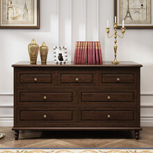 鲁菲特 斗柜 美式乡村储物柜七抽屉收纳柜 lmw007 胡桃色