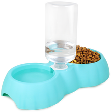 【带500ml水瓶】宠物狗狗用品狗碗狗盆猫碗猫盆 狗食盆猫饭盆泰迪自动喂食器饮水双碗 双碗带500ml水瓶自动饮水器