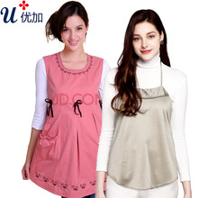 优加孕妇防辐射服孕妇装防辐射服银纤维防辐射肚兜防辐射马甲裙孕妇防辐射服套装 粉色 L