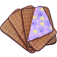 宠物凉席 夏季双面狗狗垫子泰迪金毛狗窝冰垫夏天狗凉席 深咖色 M号40cm长29cm宽