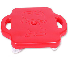 儿童滑板车儿童四轮平衡板塑料加厚方形小滑板爬平衡车感统训练器材滑滑板 红色平衡滑板车