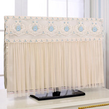 庭漫伊 电视机罩防尘罩42寸55寸65寸液晶43盖布挂式蕾丝欧式58寸开机不取盖布现代简约壁挂式盖巾 锦城留香蓝花开机取下款 65英寸