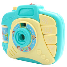 儿童卡通投影智能故事音乐相机玩具宝宝玩具相机幼儿启蒙早教故事机儿歌故事 音乐故事相机（蓝色送电池）