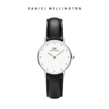 丹尼尔惠灵顿（Daniel Wellington）手表DW女表26mm银色边皮带超薄女士石英手表0921DW（DW00100068）