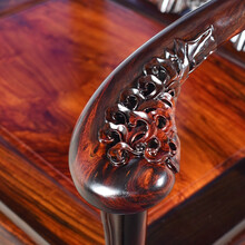 得善红木家具大红酸枝老红木（学名：交趾黄檀）皇宫椅三件套中式实木客厅家具圈椅休闲椅太师椅 老挝皇宫椅三件套