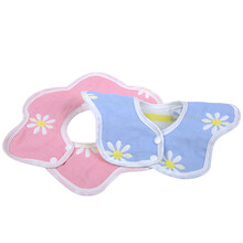 喜亲宝 婴儿围嘴 6层纱布宝宝口水巾花瓣可旋转围嘴 新生儿围兜围兜2条装