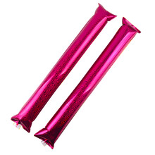 SunNovelty 充气棒铝箔 玩具 减压玩具 充气棒运动会 加油棒 助威道具 足球赛助威棒气球棒 玫瑰红色12对