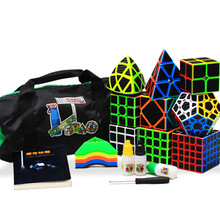 碳纤维魔方三阶异形二阶四阶五阶套装初学顺滑金字塔镜面特价免邮 碳纤维正阶+异形9件套