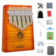 GECKO 壁虎拇指钢琴便携卡林巴琴10音15音17音手指琴拇指琴乐器kalimba MC-S虎纹太阳色17音+12配件+琴盒