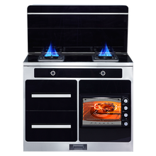 伟佳好太太 集成灶一体式油烟机燃气灶消毒柜烤箱一体式 集成灶抽油烟机煤气灶烟灶套餐 自动清洗烟灶联动 （1米带烤箱）自动开合面板 天然气