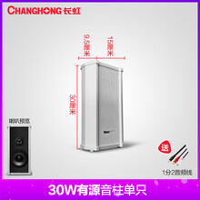 长虹（CHANGHONG） CL无线蓝牙吸顶喇叭天花吊顶音响套装店铺室外户外防水音柱壁挂音箱 有源30W（蓝牙/USB口）带遥控（无需功放）