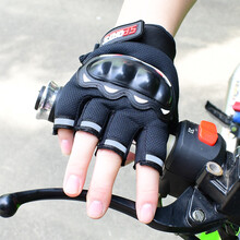 沃达迈 越野车 摩托车 夏季 半指 赛车 手套 防摔 透气 骑行手套 男 骑士装备 黑色
