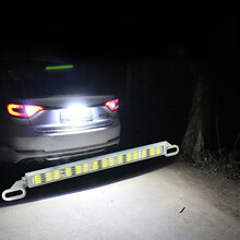 美蒂亚汽车高亮led牌照灯倒车灯辅助灯爆闪刹车灯改装后尾灯流氓灯12V汽车警示灯 60灯倒车白光