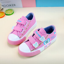回力童鞋儿童帆布鞋男童板鞋2018魔术贴球鞋女童布鞋低帮学生鞋潮 18-332粉色 35码/225内长约22CM