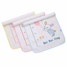 蓓贝婴 宝宝防水尿垫 婴儿纯棉防水隔尿垫 吸水 可洗式隔尿床垫巾新生儿童隔尿护理垫 小兔图案蓝色 小码34*45cm