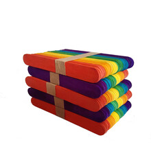 DIY手工木板 建筑模型材料 木条棒 雪糕棒 冰棍棍 雪糕板 彩色250根