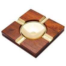 LUBINSKI鲁宾斯基 雪茄烟灰缸 高档实木烟灰缸4口 客厅酒店雪茄吧摆件 红木A