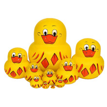 东之天地 10层俄罗斯套娃 网红摆件送孩子的生日礼物益智十层俄罗斯套鸡创意儿童节礼物木制玩具 小鸭款