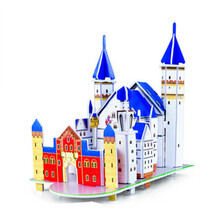 世界名建筑模型纸板3d立体拼图 儿童益智创意diy拼装拼插玩具批发 17新天鹅城堡