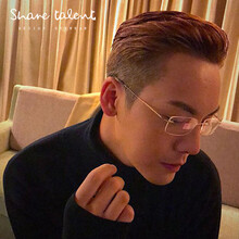 石天伦近视眼镜男超轻纯钛合金无框眼镜框男士商务金丝边光学眼镜架防蓝光防辐射平光镜眼镜 超柔韧-金色框 0度防蓝光镜片