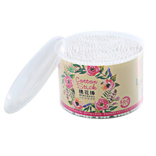 双头500只盒装棉签棉花棒 家用化妆棉签 掏耳朵木棒清洁棉棒 一头尖一头螺纹